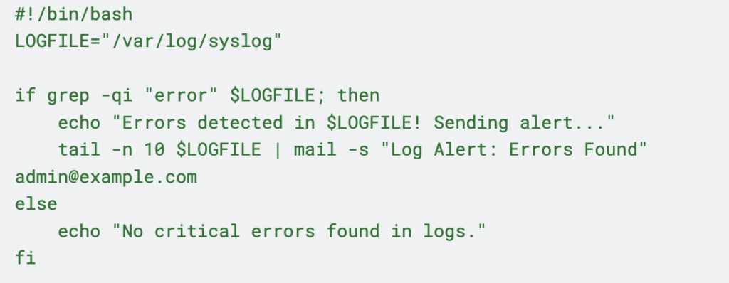 a script to help monitor logs for critical errors